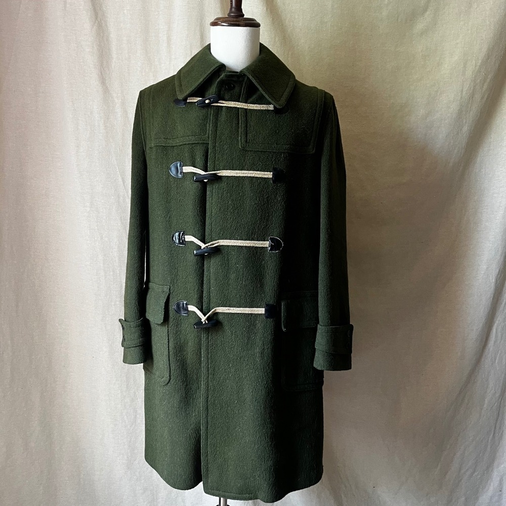 Lodenfrey Austrian Wool Duffle Toggle Coat Dark Green Made in Austria Large